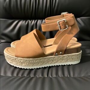 Soda Tan Espadrille Platform Shoes